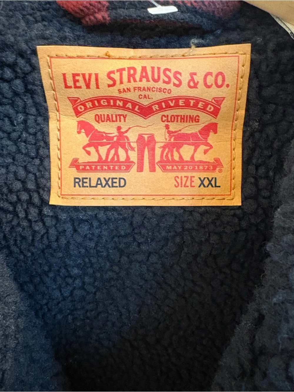 Levi’s Size XXL Relaxed Fit Sherpa Plaid Trucker Jacket - Picture 4 of 6